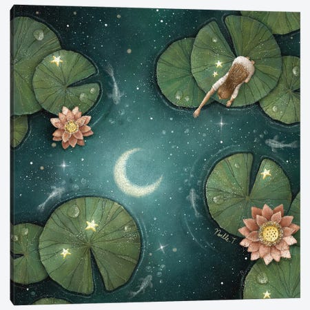 The Lotus Moonlight Canvas Print #NOE28} by Noelle. T Canvas Print