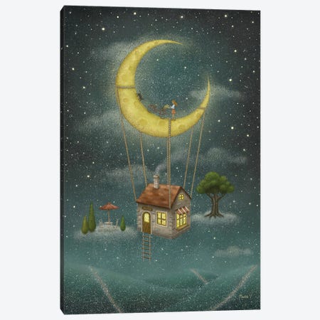 Travel With The Moon Canvas Print #NOE29} by Noelle. T Art Print