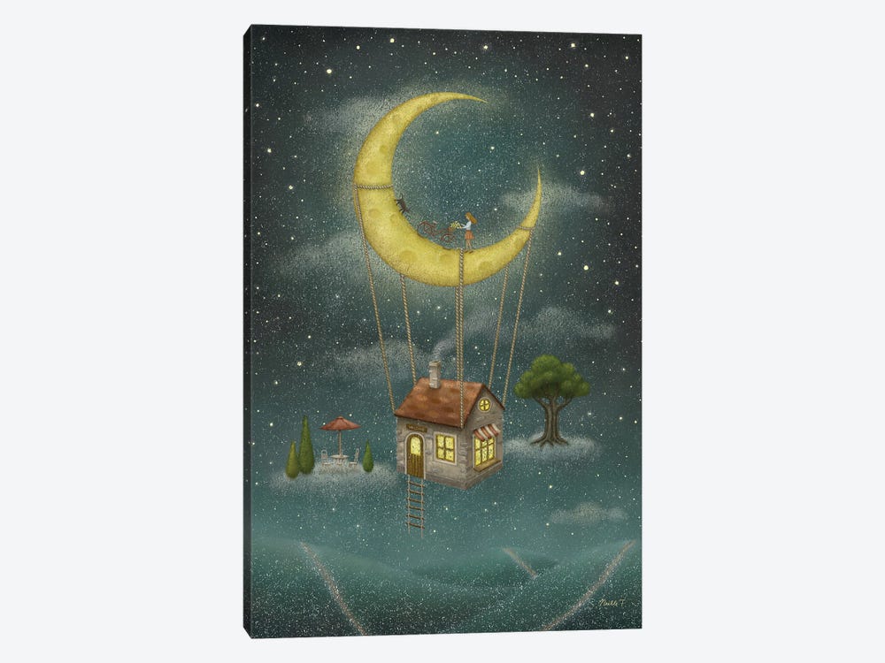 Travel With The Moon by Noelle. T 1-piece Canvas Art Print