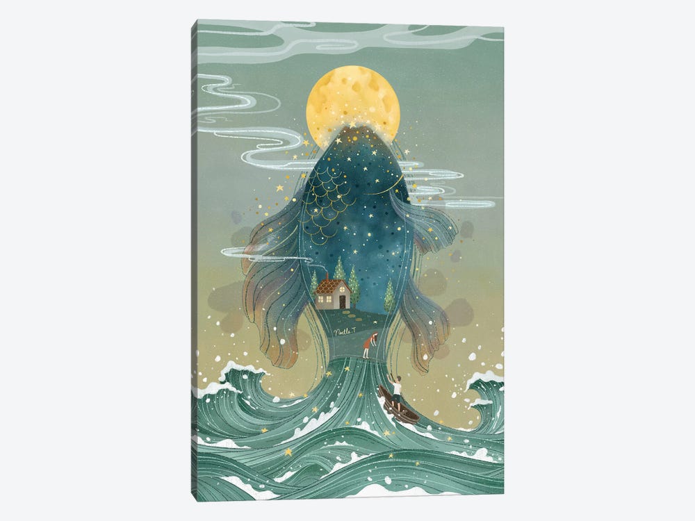 Waves Under The Moon by Noelle. T 1-piece Canvas Print