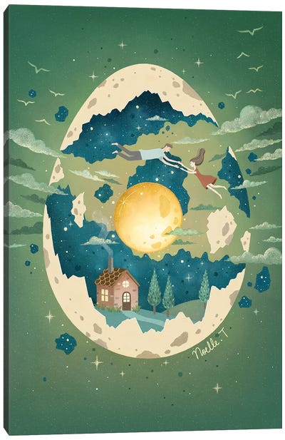 Lunar Incubation Canvas Art Print - Egg Art