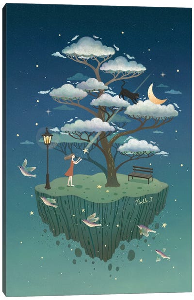 Tree Of Clouds Canvas Art Print - Fairytale Scenes