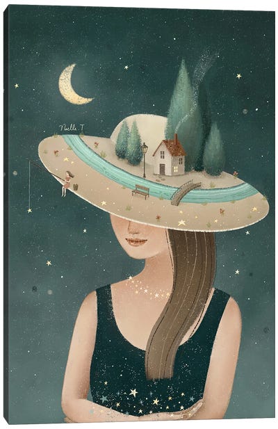 Alone In The Moonlight Canvas Art Print - Dreams Art
