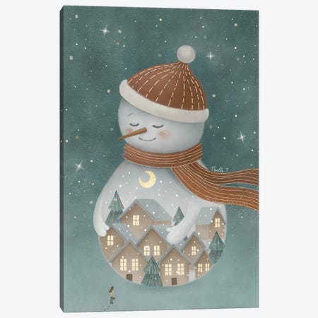 Christmas Snowman. Canvas Print #NOE9} by Noelle. T Canvas Art