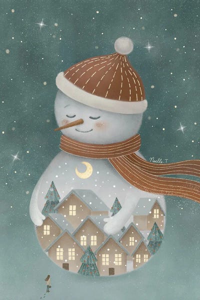 Night Sky: Christmas Snowman. by Noelle. T