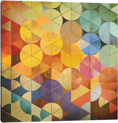 Full Circle I Canvas Art Print - Squares with Concentric Circles Collection