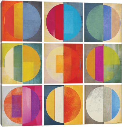 Pattern Tiles I Canvas Art Print - Circular Abstract Art