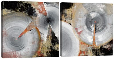 Circle Abstract Diptych Canvas Art Print - NOAH