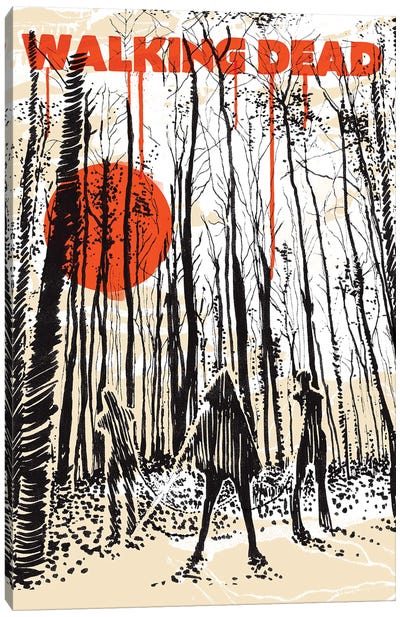 Walking Dead Fanzine Art Canvas Art Print - Michonne
