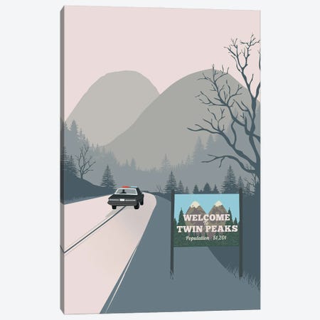 Welcome To Twin Peaks Art Canvas Print #NOJ110} by 2Toastdesign Canvas Wall Art