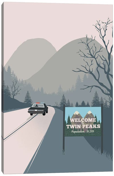 Welcome To Twin Peaks Art Canvas Art Print - Crime Drama TV Show Art
