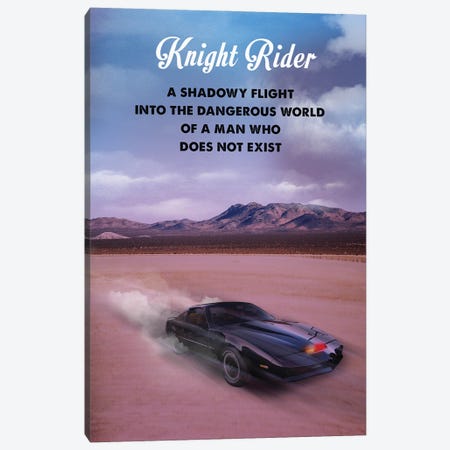 Knight Rider Travel Movie Art Canvas Print #NOJ113} by 2Toastdesign Canvas Wall Art