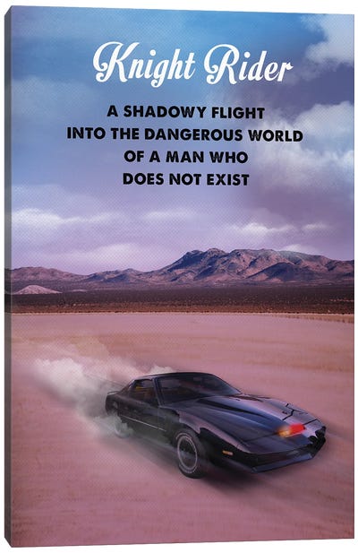 Knight Rider Travel Movie Art Canvas Art Print - Sci-Fi & Fantasy TV Show Art