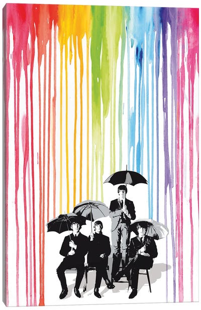 The Beatles Pop Art Canvas Art Print - Rain Inspired