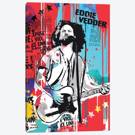 Eddie Vedder Canvas Print #NOJ140} by 2Toastdesign Canvas Art Print