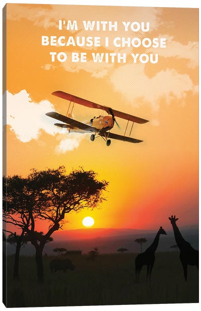 Out of Africa Travel Movie Art Canvas Art Print - Airplane Art