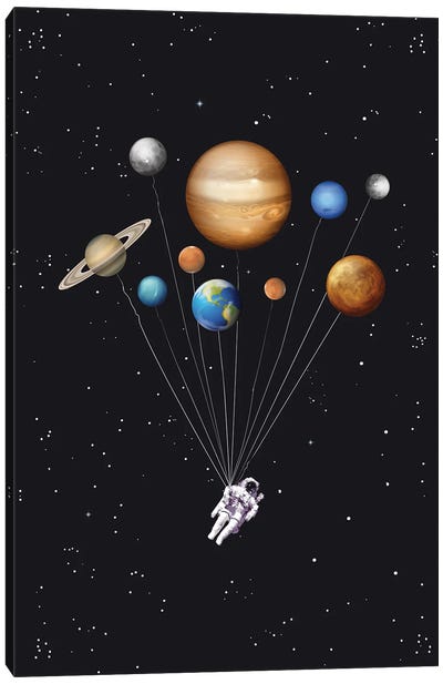 Space Traveller Canvas Art Print - Kids Astronomy & Space Art