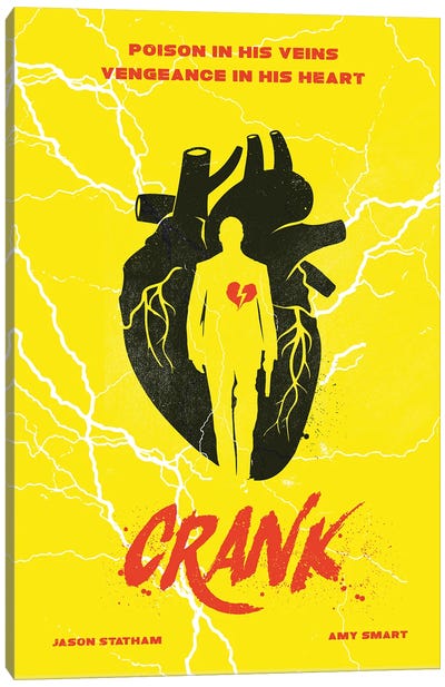 Crank Movie Art Canvas Art Print - Crime & Gangster Movie Art