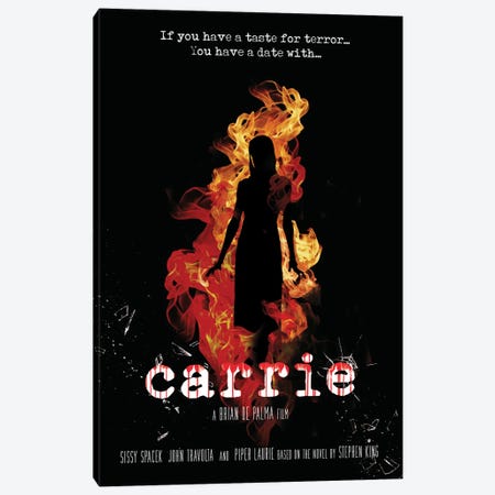 Carrie Movie Art Canvas Print #NOJ154} by 2Toastdesign Canvas Art Print