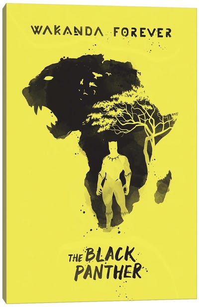 Wakanda Forever Art Canvas Art Print - Black Panther