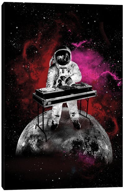 Space DJ Art Canvas Art Print - Vinyl Records