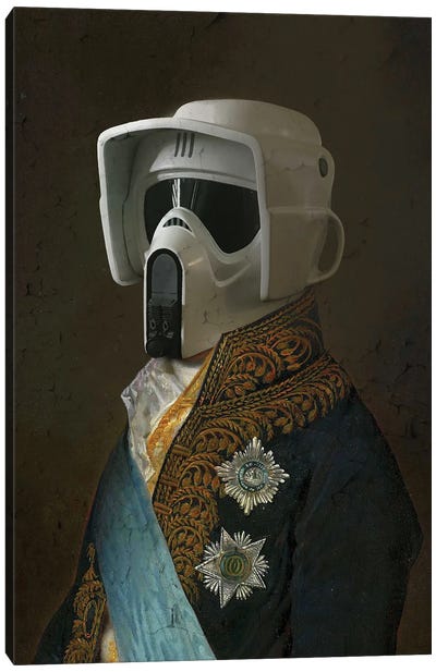 Vintage Sir Scout Trooper Canvas Art Print - Stormtrooper