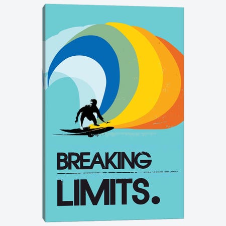 Breaking Limits Surf Art Canvas Print #NOJ16} by 2Toastdesign Canvas Artwork