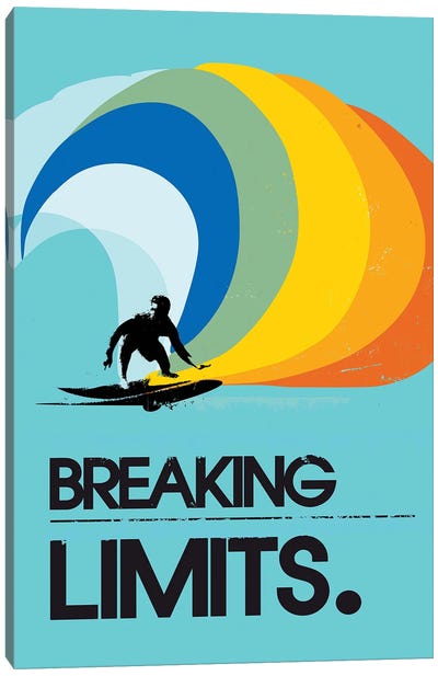 Breaking Limits Surf Art Canvas Art Print - Surfing Art
