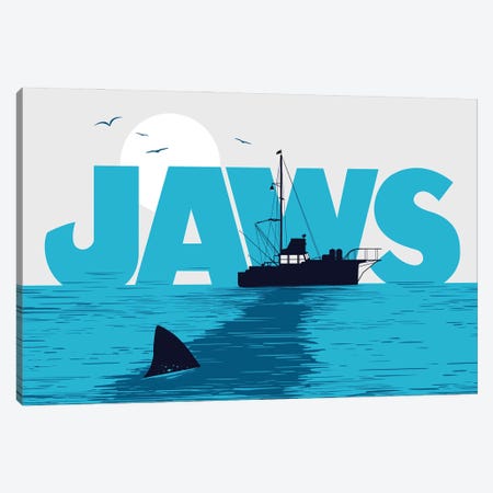 Jaws Movie Canvas Print #NOJ171} by 2Toastdesign Canvas Artwork