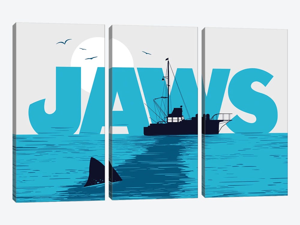 Jaws Movie by 2Toastdesign 3-piece Canvas Print