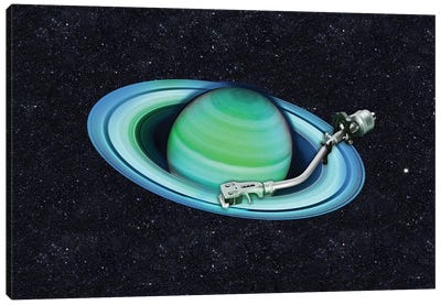 Space Session Art Canvas Art Print - Saturn Art