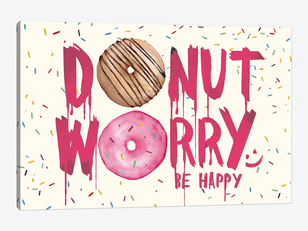 Donut Worry by 2Toastdesign 1-piece Canvas Art Print