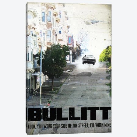 Bullitt Travel Movie Art Canvas Print #NOJ17} by 2Toastdesign Canvas Art