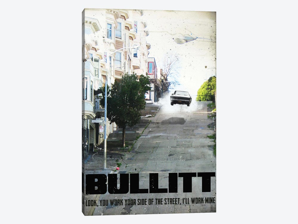 Bullitt Travel Movie Art by 2Toastdesign 1-piece Canvas Artwork