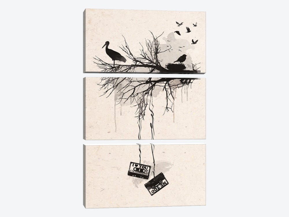 Birds And Tapes by 2Toastdesign 3-piece Canvas Artwork