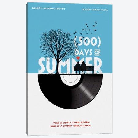 500 Days Of Summer Movie Art Canvas Print #NOJ1} by 2Toastdesign Art Print