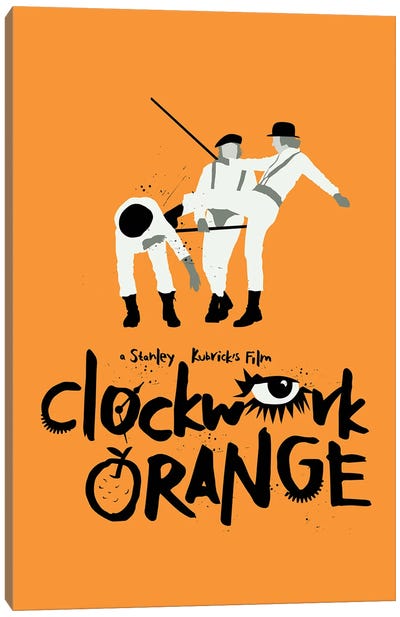 A Clockwork Orange Movie Art Canvas Art Print - Crime & Gangster Movie Art