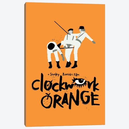 A Clockwork Orange Movie Art Canvas Print #NOJ20} by 2Toastdesign Canvas Wall Art