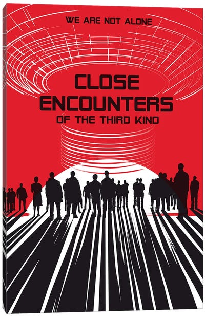 Close Encounters Of The Third Kind Movie Art Canvas Art Print - Science Fiction Movie Art