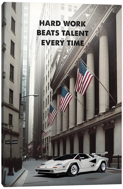 The Wolf of Wall Street Canvas Art Print - American Flag Art