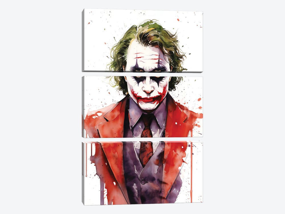 Joker Watercolor by 2Toastdesign 3-piece Canvas Print
