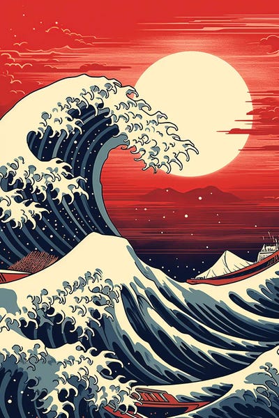 The Great Wave by 2Toastdesign framed canvas print