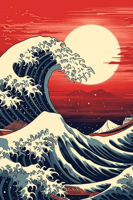 The Great Wave Canvas Art by 2Toastdesign | iCanvas
