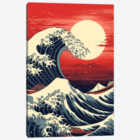 The Great Wave Canvas Print #NOJ274} by 2Toastdesign Canvas Artwork