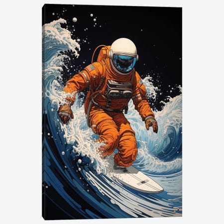 Cosmic Surfer Canvas Print #NOJ288} by 2Toastdesign Canvas Artwork