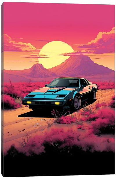 Knight Rider Canvas Art Print - Mountain Sunrise & Sunset Art