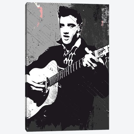 Elvis Presley Bw Art Canvas Print #NOJ30} by 2Toastdesign Art Print