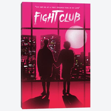 Fight Club Movie Art Canvas Print #NOJ34} by 2Toastdesign Canvas Art
