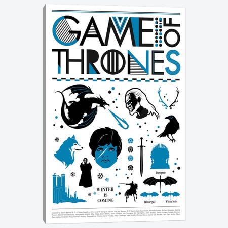 Game Of Thrones Art Canvas Print #NOJ41} by 2Toastdesign Canvas Artwork