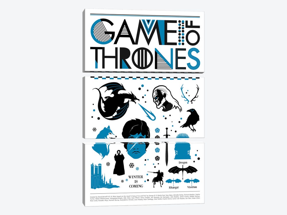 Game Of Thrones Art by 2Toastdesign 3-piece Canvas Print